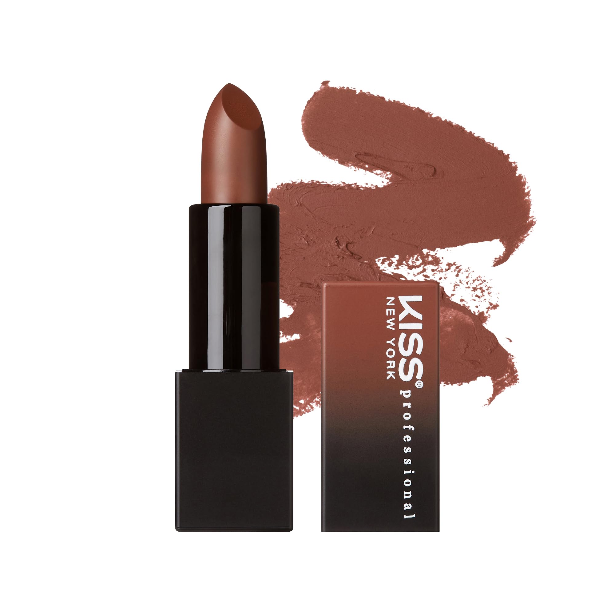 KISS NEW YORK Professional Rich Pigmented Lipstick, Smooth&Creamy Satin Finish, Long Lasting, Infused with Shea Butter and Vitamin E (Latte Foam)
