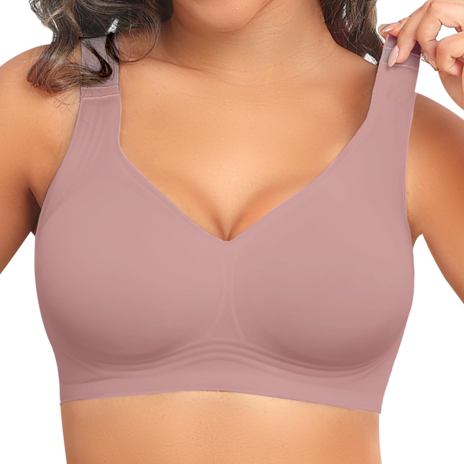PoseFree Jelly Bras for Women No Underwire Supportive Wireless Comfort Full Coverage Push Up Plus Size for Older Women