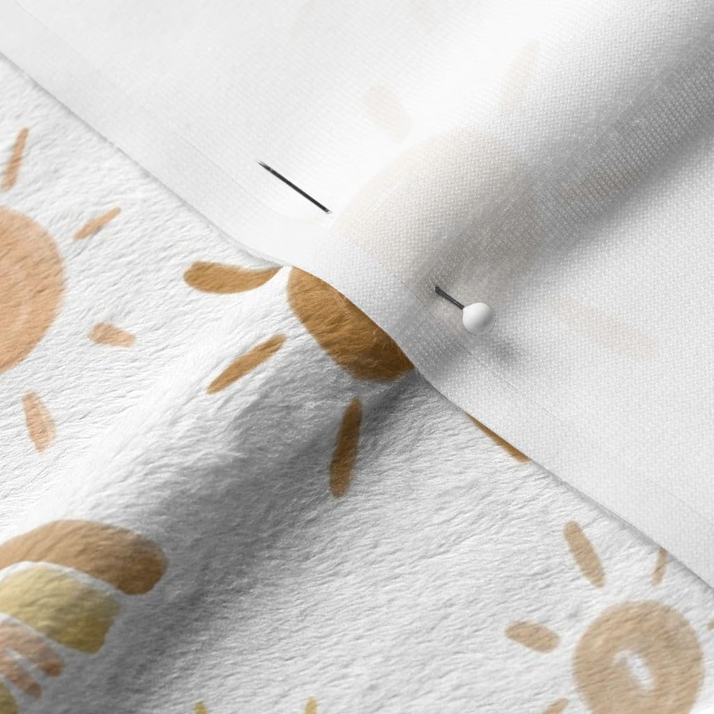 Spoonflower Fabric - Golden Sun Sunny Yellow Bright Gold Kids Nursery Watercolor Printed on Minky Fabric by The Yard - Sewing Baby Blankets Quilt Backing Plush