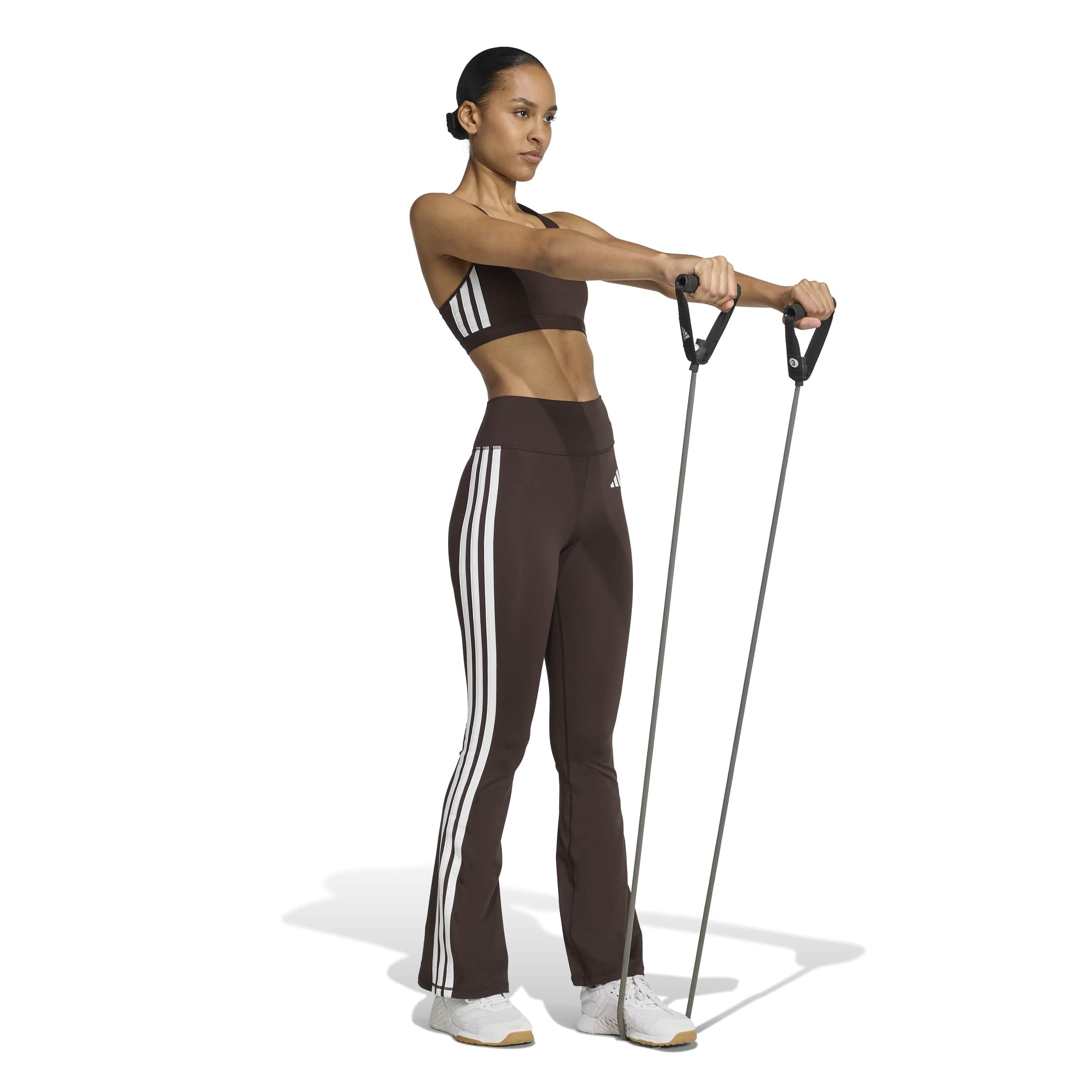 Adidas Damen Strumpfhose (1/1) Optime Essentials 3 Stripes Flared Leggings