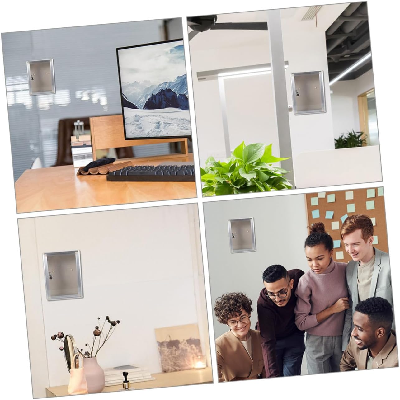 2pcs Wall Mount Mailboxes with Lock Clear Transparent Suggestion Box Metal Ballot Storage for Classroom Office Indoor Outdoor Use