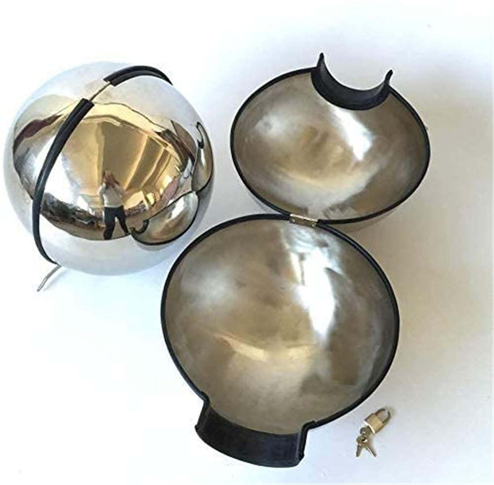 Métal Bondage BDSM Ball Casque Menottes Retenue Multi Couleurs Couverture Complète Tête Capot Poignets Restrictions Sex Toys for Hommes Femme(Pink Rosa,Male)