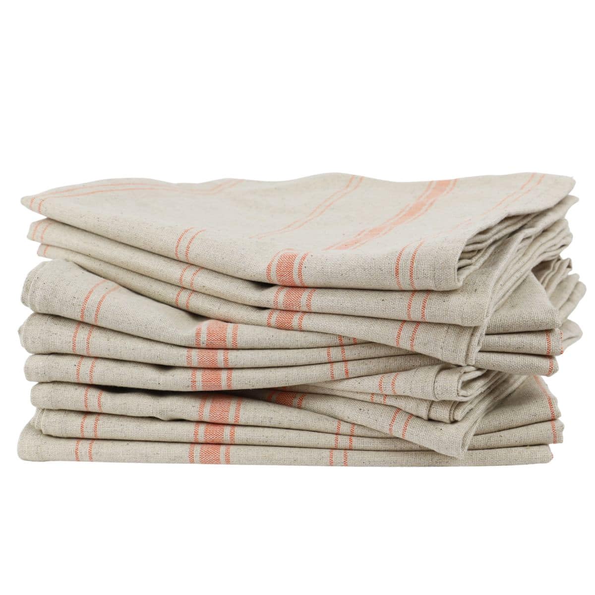 Lot de 12 torchons métis Lin Coton Naturel Brasserie