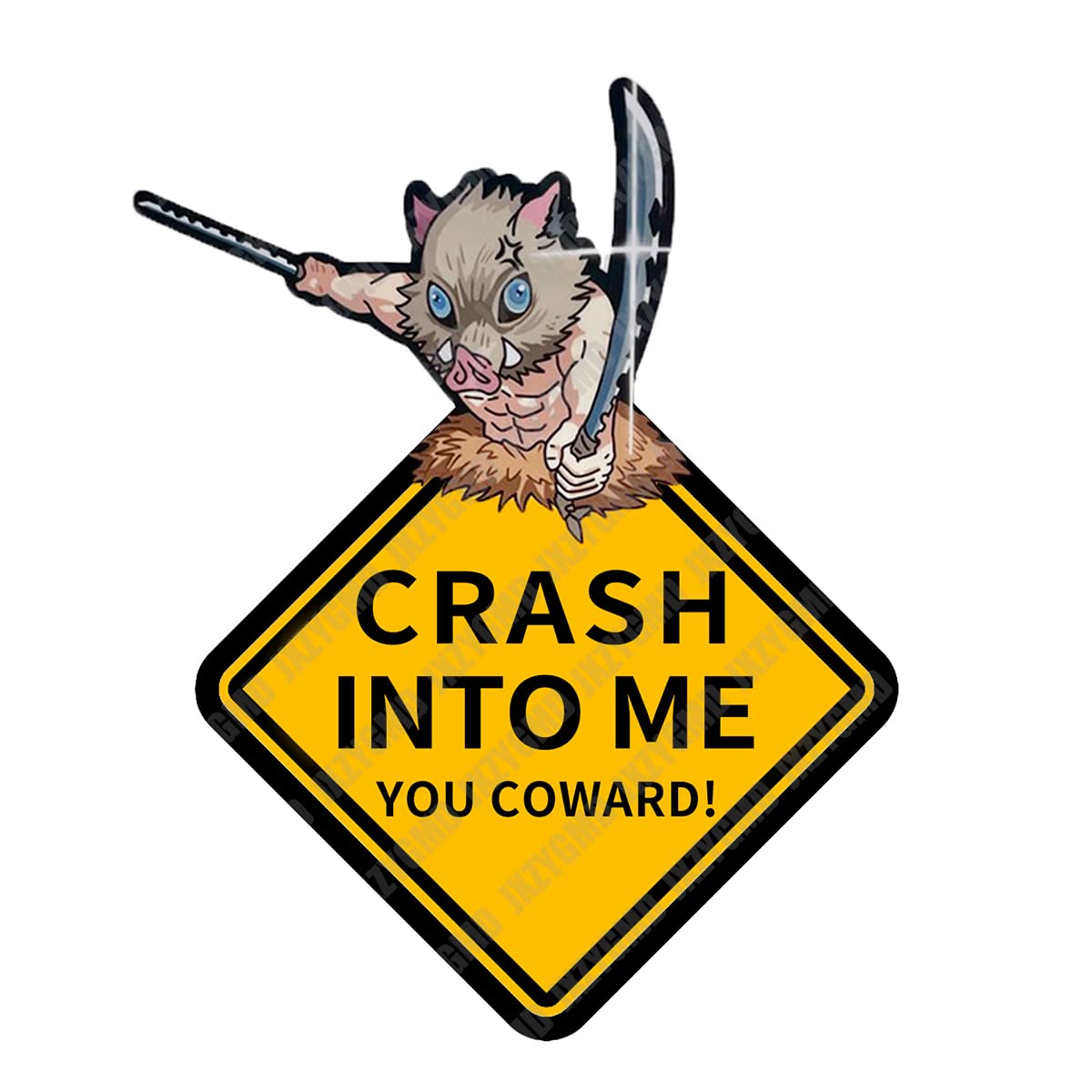 JXZYGMD 5.1'' Anime Car Decals Demon Slayer Car Decal Warning Decal Vinyl Sticker Waterproof Car Accessories