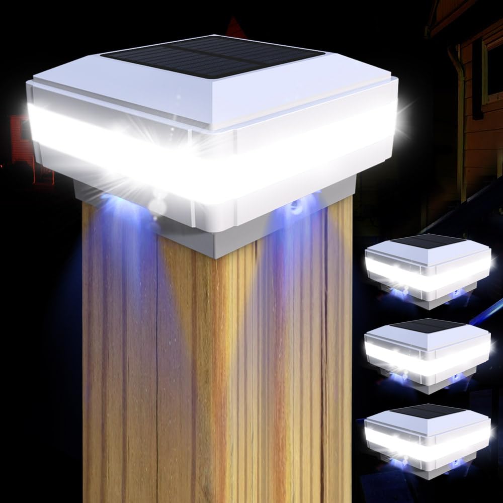 Intelamp Solar Pfostenlichter Mit Fernbedienung - Wasserdicht Für Zaun & Garten