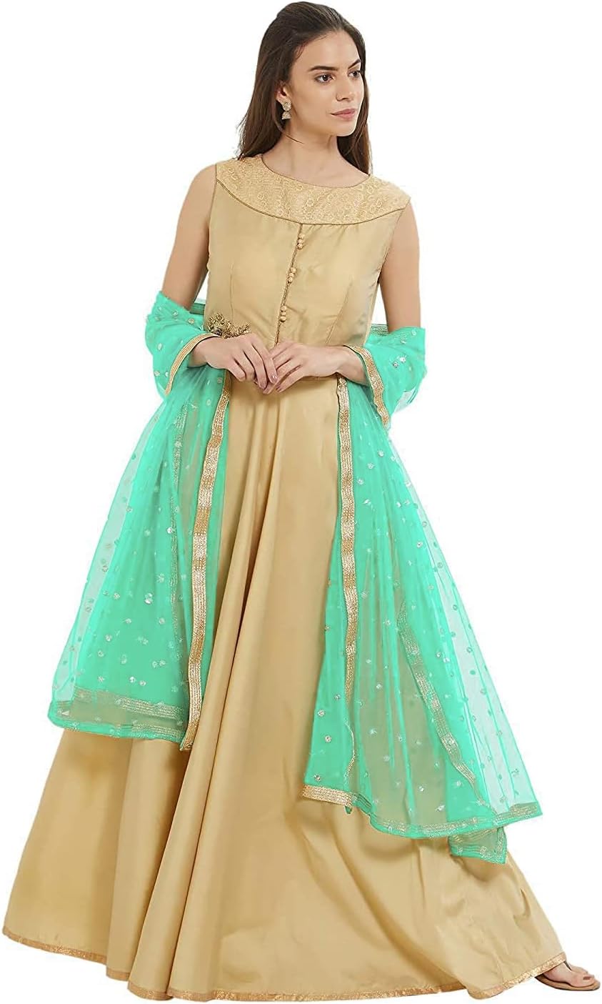 themilestocks Woman's Embellished Net Dupatta Scarf Shawl Wrap Soft Indian Bridal Wedding image 2