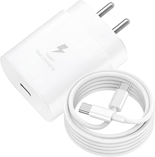 25W Charger for Samsung, USB Type-C PD Adapter with Type-C Cable