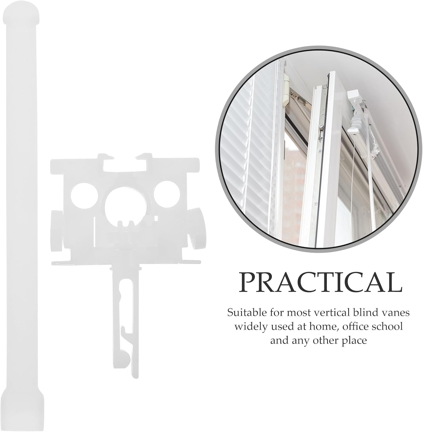 Garneck 5 Sets Replace Replacement Rod Repair kit Easy Curtains Blind Repair Carrier White Label Repair Parts Simple Repair Accessories Tool White Carrier for Blinds Vertical
