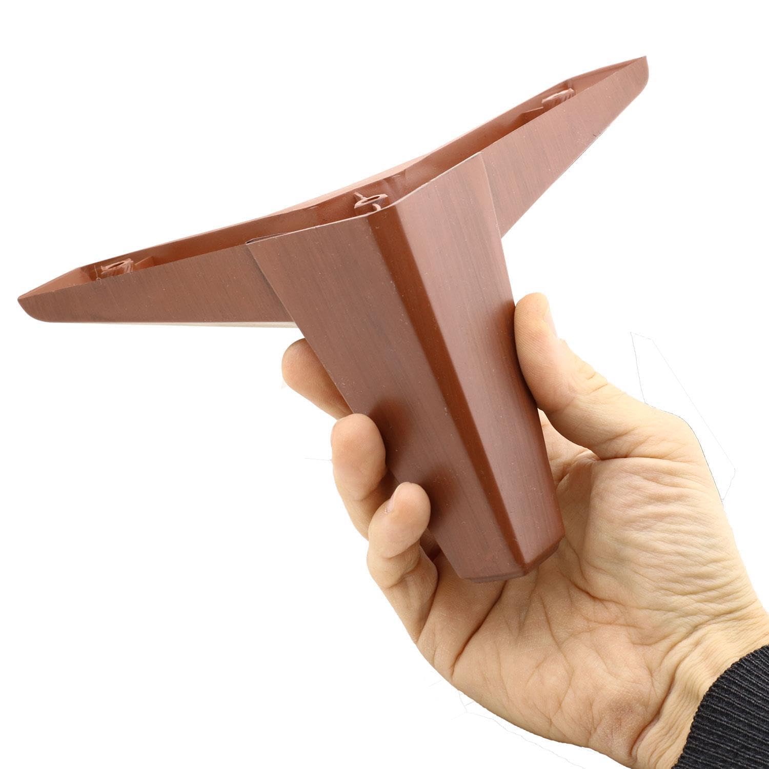 Badem10 20'li Set Sedir Lüks Mobilya Koltuk Kanepe Tv Ünitesi Destek Ayağı 12 cm Ahşap Desenli Ayakları