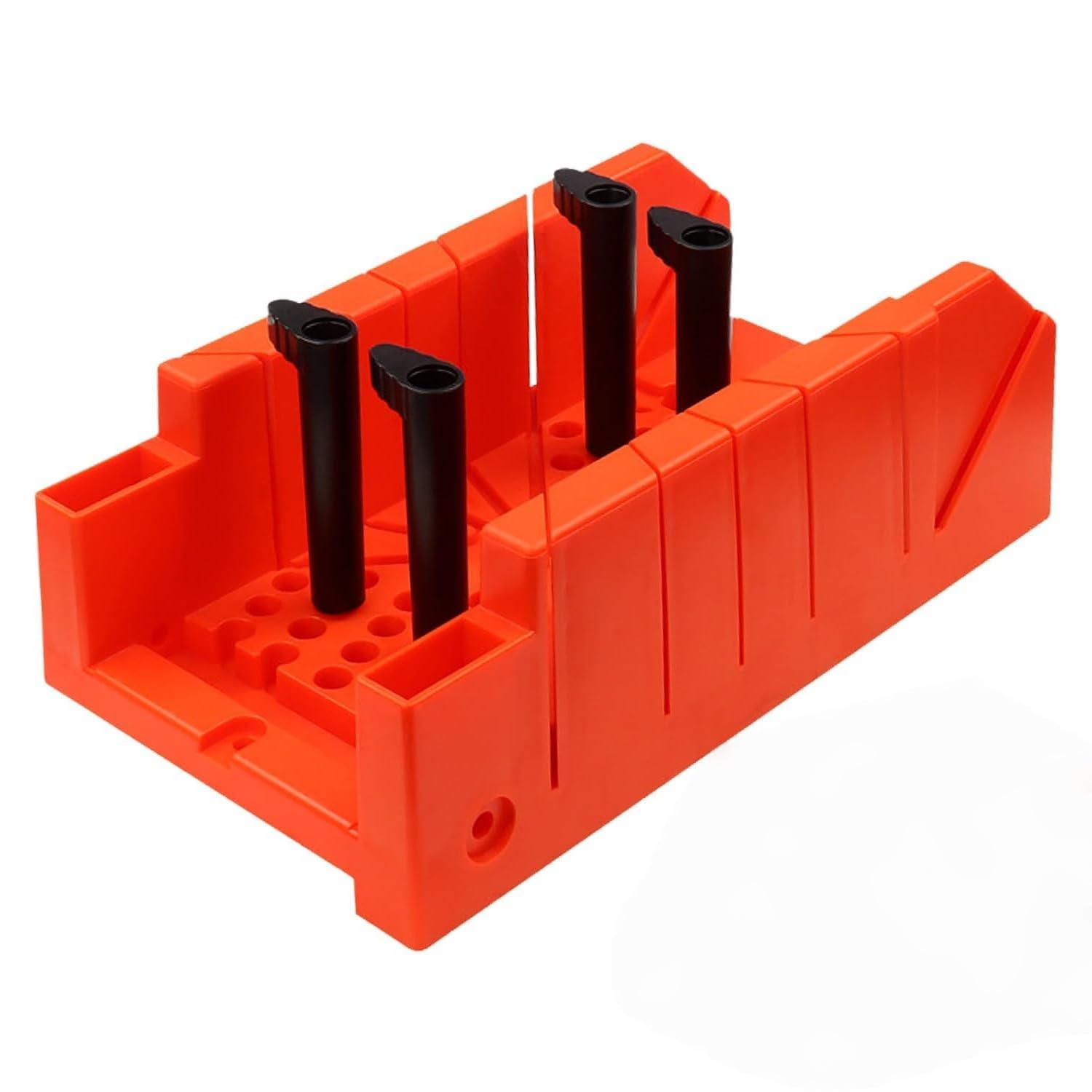 Caja de Ingletes Resistente con Fondo de Plástico Engrosado, Ingletadora Manual, Incluye una Guía de Sierra con ángulos de 90°/45°/22,5° Claramente Marcados, para Cortadores de Carpintería