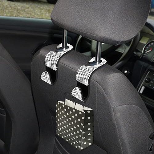 Miniatura 3 de FineGood Soporte brillante para lentes de sol con ganchos para automóvil, funda de lentes de sol de cristal para visera de sol, funda organizadora