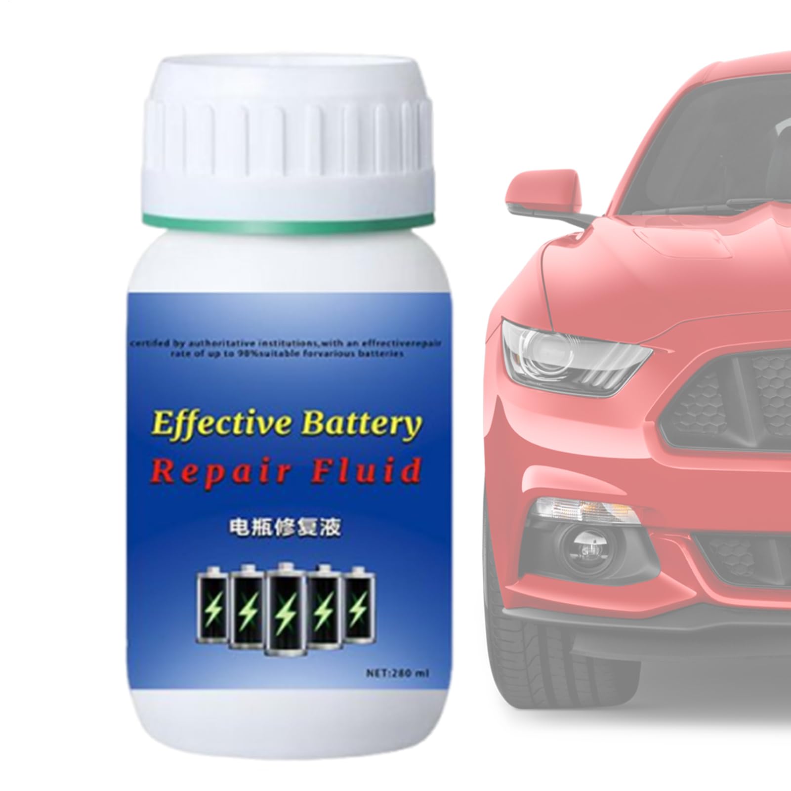 Liquido Ripristino Batteria 280 ml Additivo Ricarica per Moto Carrelli Golf Camion Barche