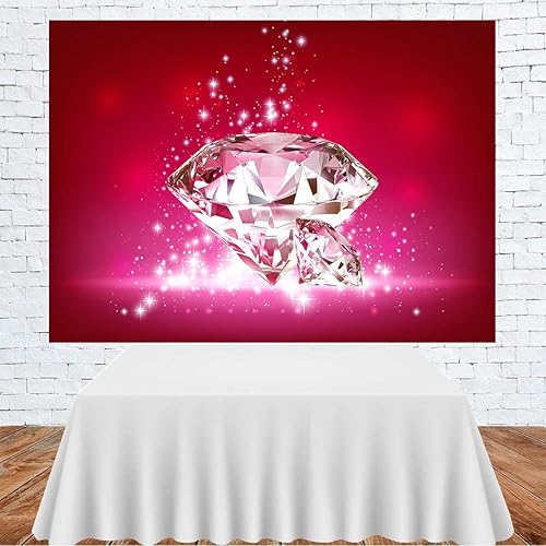 Miniatura 10 de Telón de fondo de diamantes brillantes, gemas de diamantes de cristal grandes (sin brillantina), decoración de boda, telón de fondo de fotos, vinilo