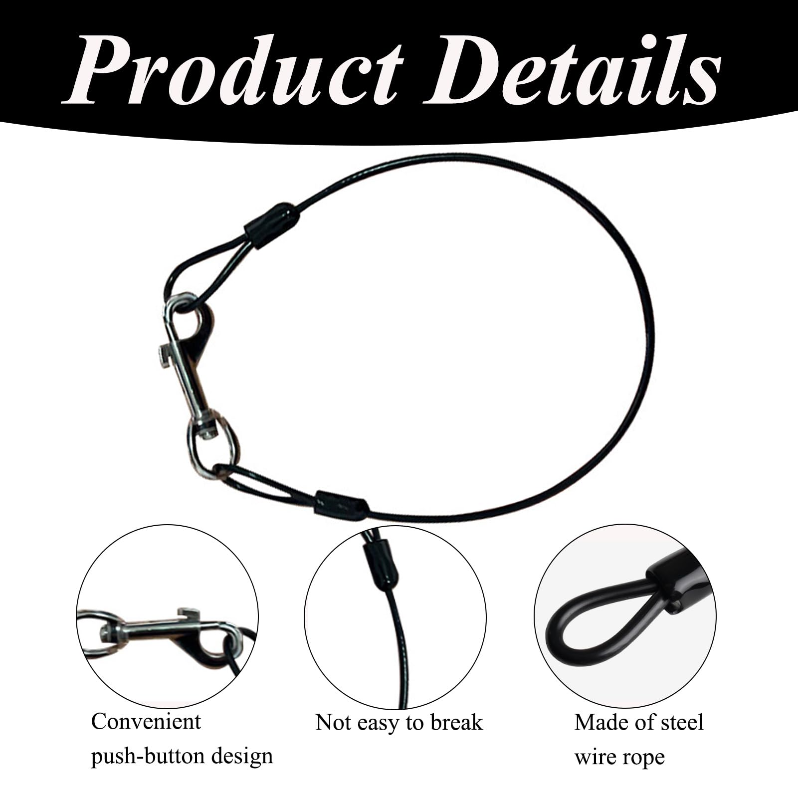 2Pcs Dog Car Harnesses,Chew Proof Dog Leash Extension Rope Safety Restraint No-Chew Tether Cable for Pet Leash Collar - Image 3