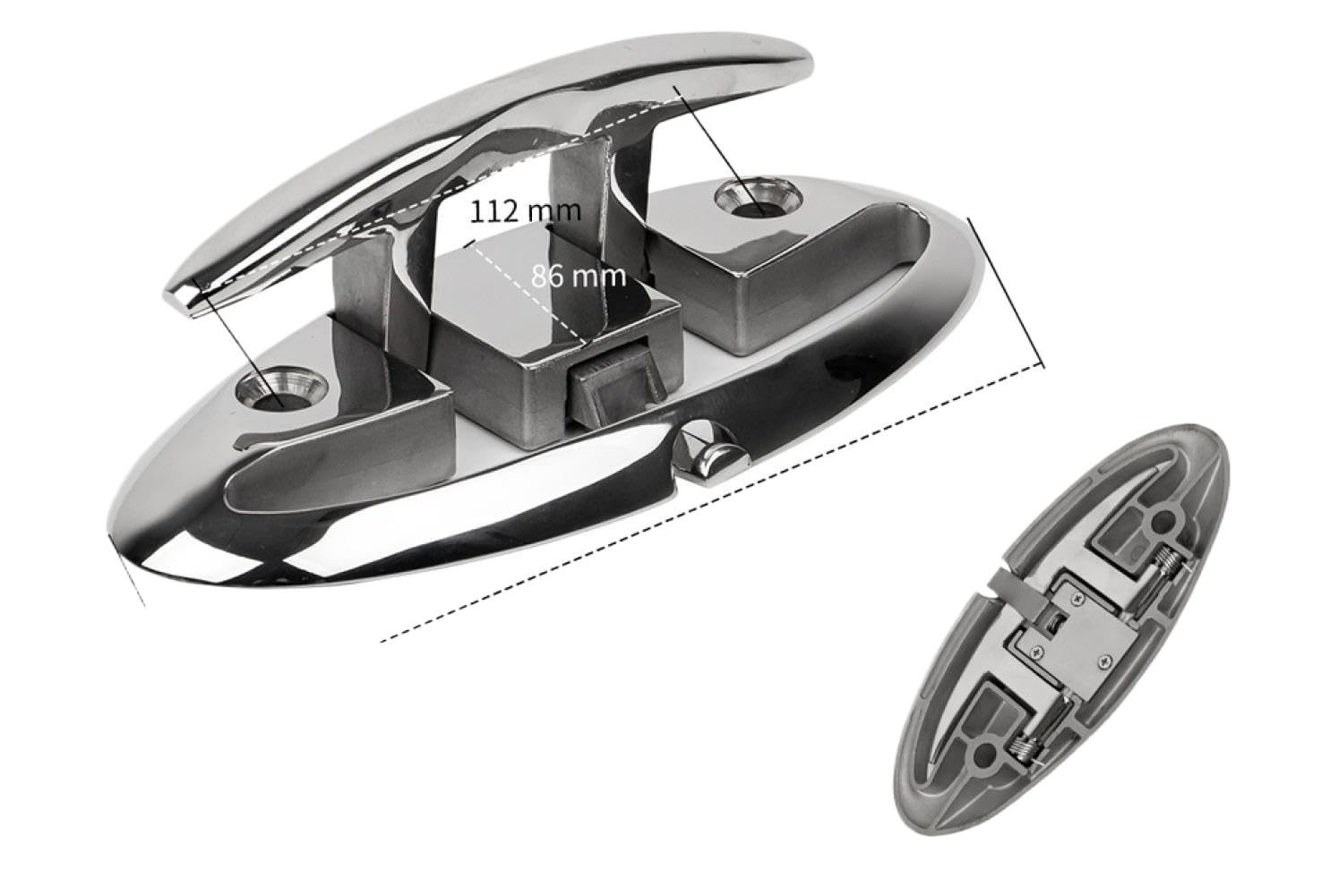 Gallocciante Pieghevole In Acciaio Inox 316 Da 8 Pollici Con Pulsante