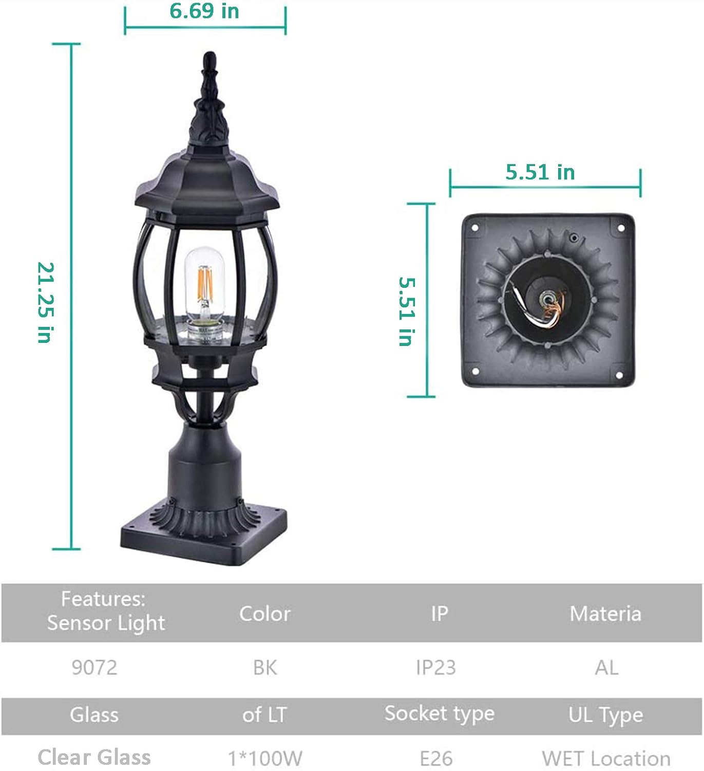 Onе-Dау Sаlе: Uр tо 40% оƒƒ Lamp Post Outdoor Lighting Manble Post Lantern with E26 Base Clear Glass Exterior Pole Lamp for Patio Waterproof (Bulb not inclunded) 🔥 Crаzу Dеаlѕ Lamp Post Outdoor Lighting Manble Post Lantern with E26 Base Clear Glass Exterior Pole Lamp for Patio Waterproof (Bulb not inclunded)