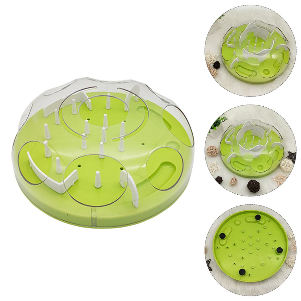 SOIMISS Alimentador Tipo Laberinto Juguete de Alimentación Lenta para Gatos Interactivo DIY, Abs, Verde, Fácil de Lavar, para Alimentación, para Gatos