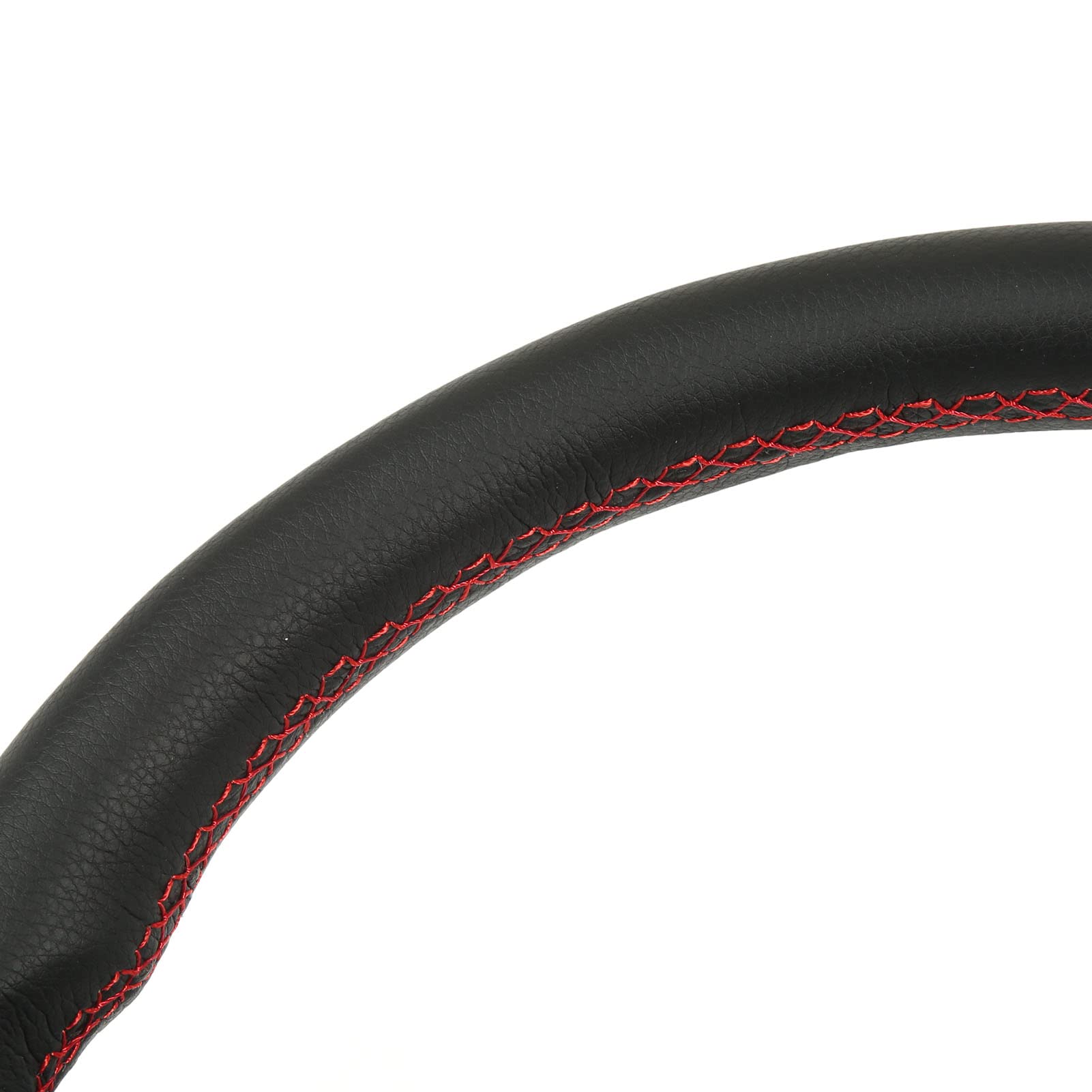 Yosoo Health Gear Kierownica Samochodowa, Kierownica Wyścigowa z Włókna Węglowego 350 Mm ze Skórzanym Uchwytem Czerwone Przeszycia 6 Otworów Uniwersalna dla Kierowców Pojazdów Codzienna Aktualizacja