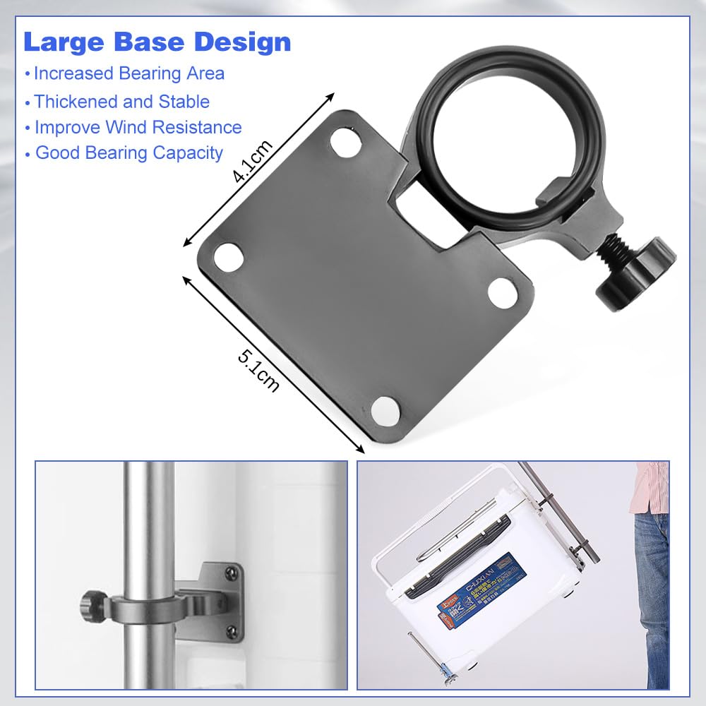Lot De 2 Supports De Parapluie En Alliage D'Aluminium Pour Canne à Pêche - Fixation Stable