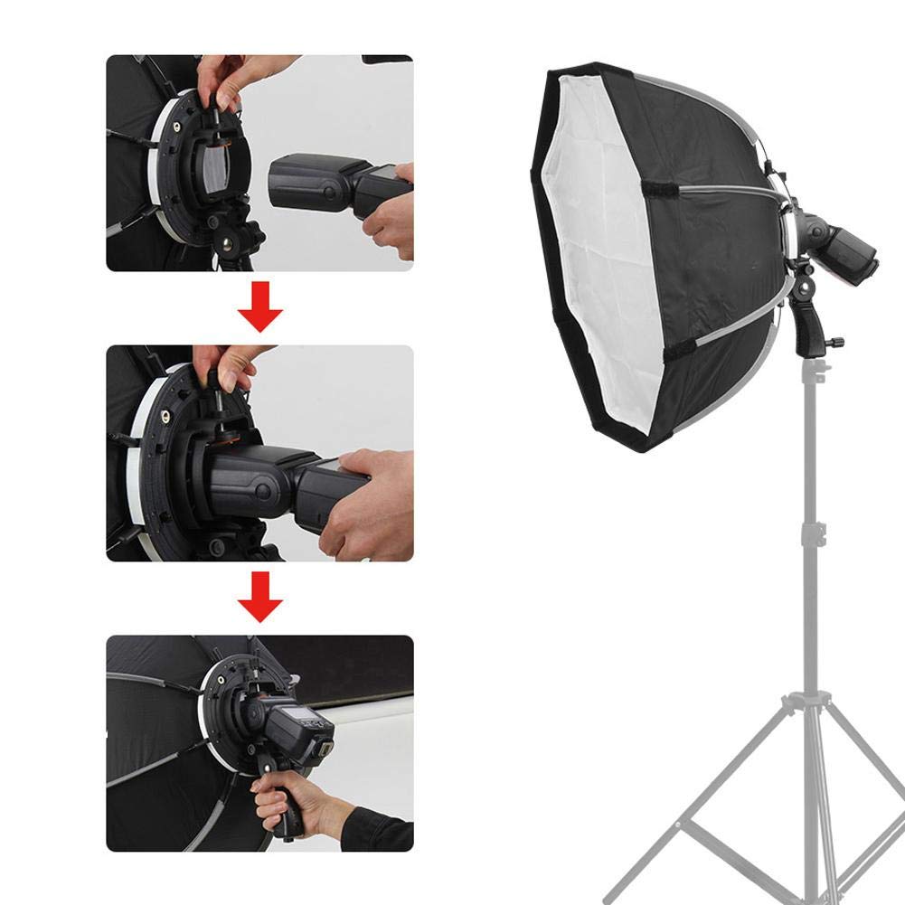 Yunir Profesjonalna fotografia Softbox, KS65 cm/65.0 cm przenośny uniwersalny składany aparat Speedlight Softbox Flash Diffuser, do studia fotograficznego, głowica błyskowa i Monolight