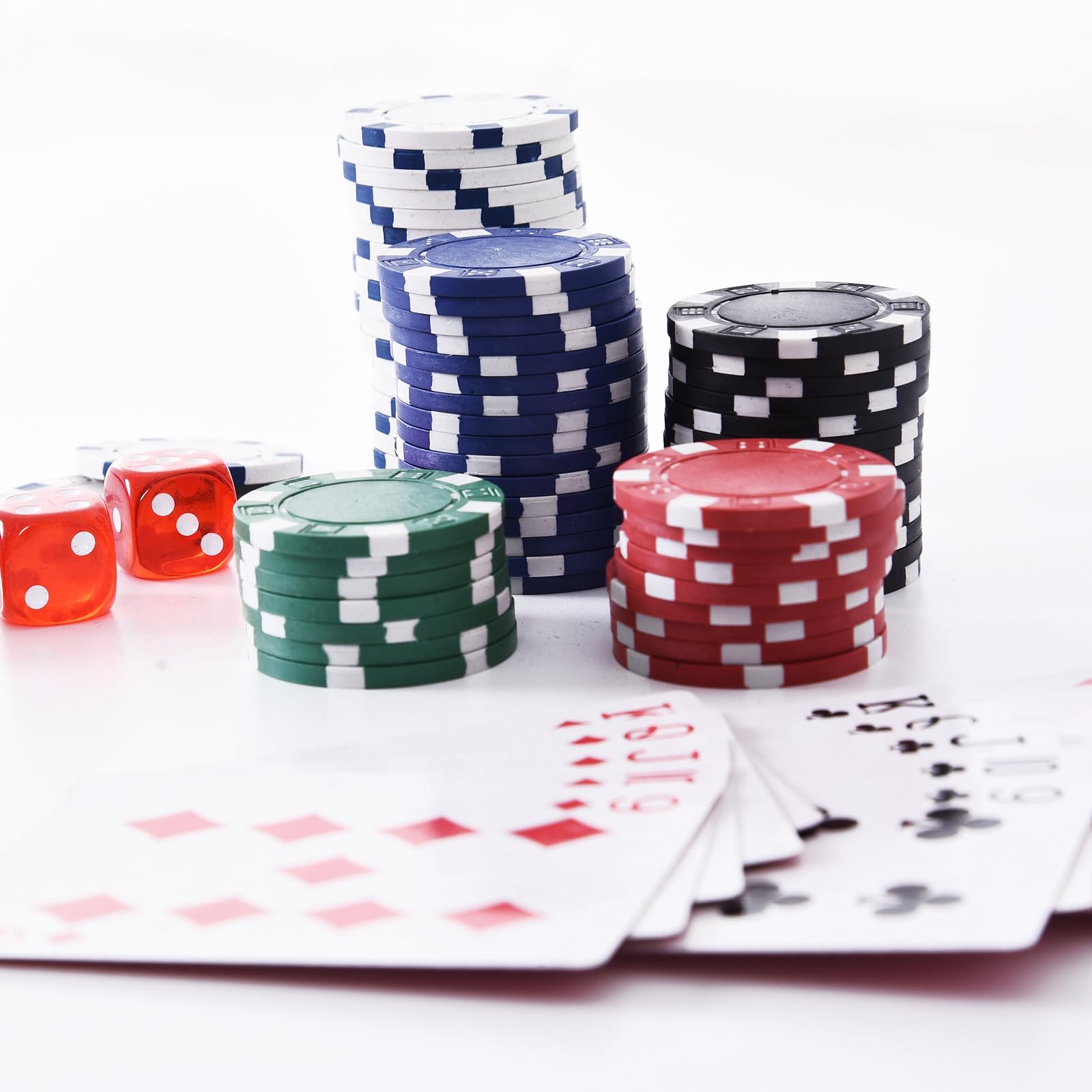 HOMCOM Maletín de Poker Profesional de Aluminio con 300 Fichas Juego Set de Poker Casino con 5 Dados 2 Barajas de Cartas y 1 Ficha de Crupier 38x20,5x6,5 cm Multicolor