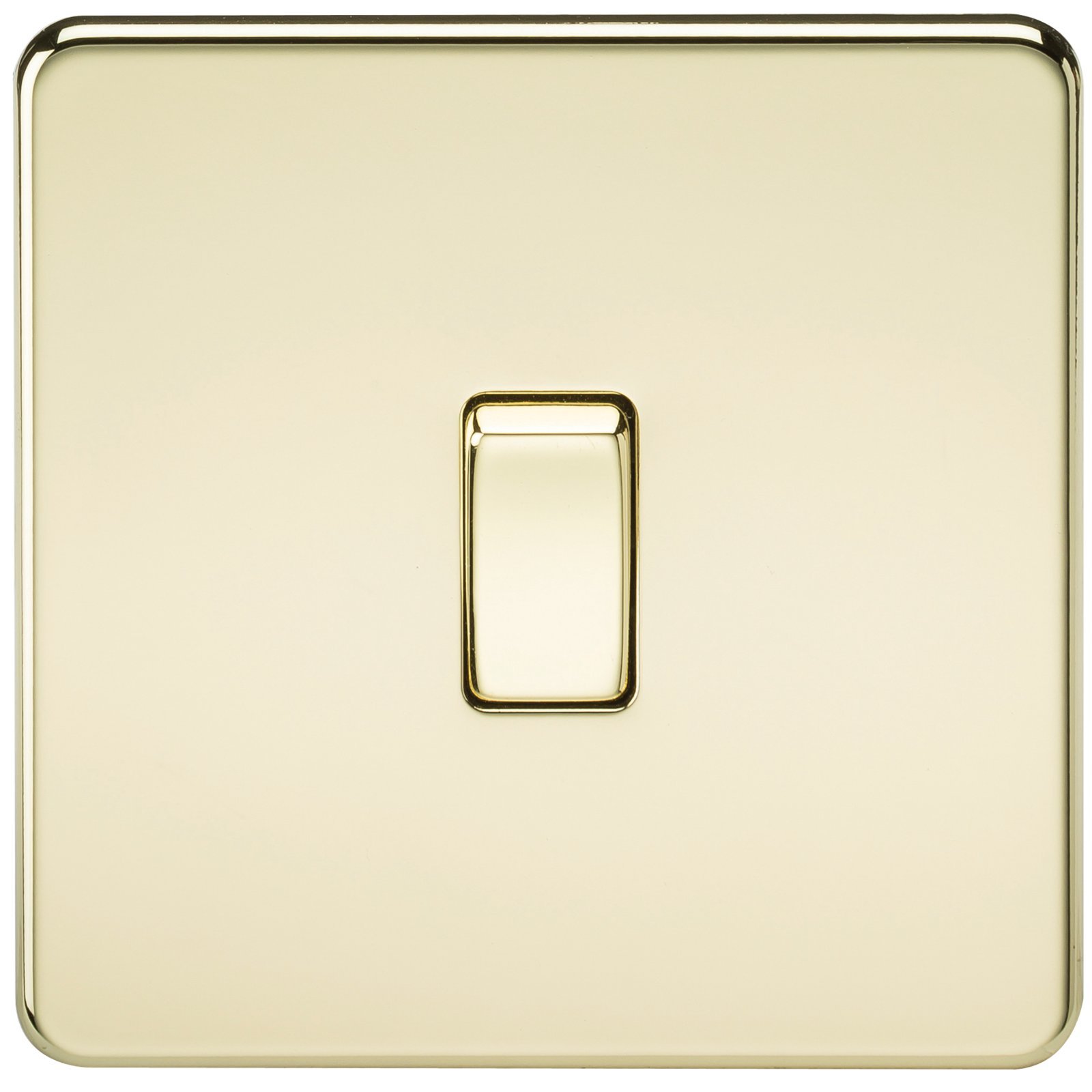 Knightsbridge Polished Brass Sf1200pb Screwless 10 A 1-Gang Intermediate Switch,