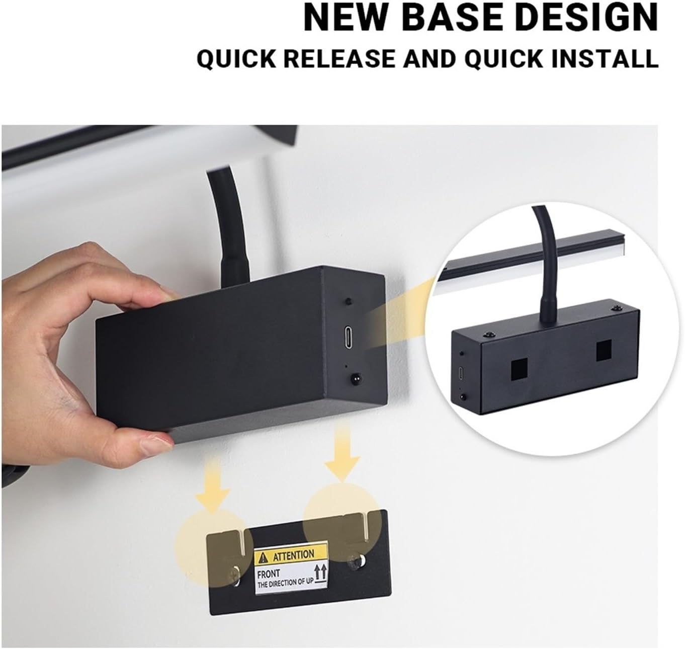 LED ウォールライト 充電式 40cm フレキシブルアーム ウォールランプ 内部 リモコン付き ピクチャーライト 内部壁取り付け用