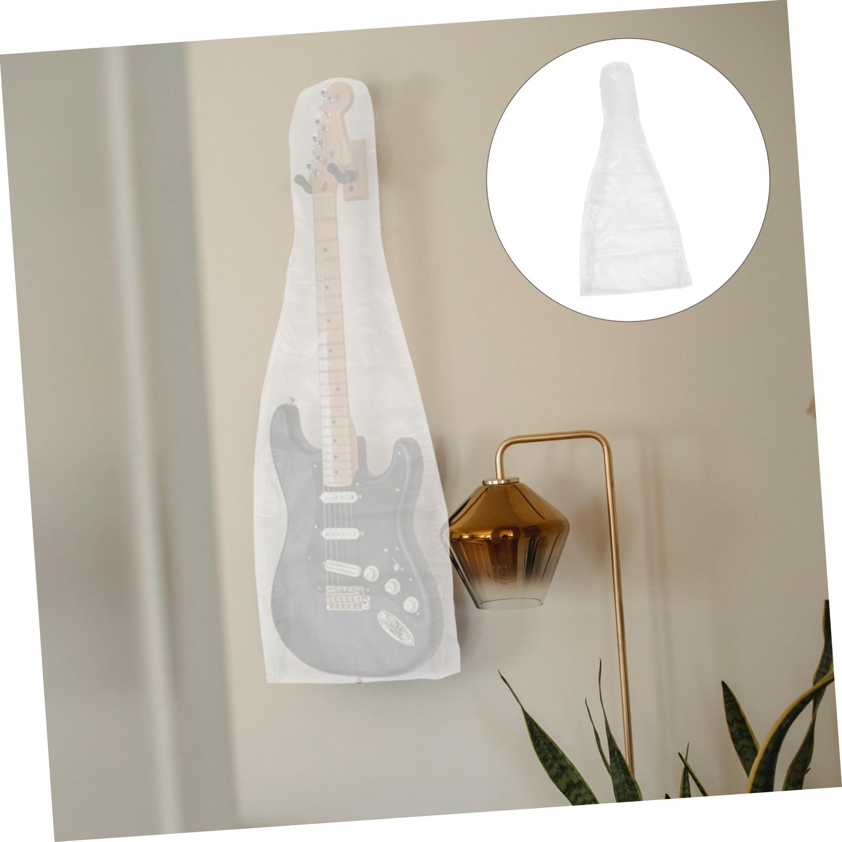 Housse de Protection Translucide PVC Dépoli Réutilisable pour Basse et Guitare Anti-Poussière, Étanche, Maison