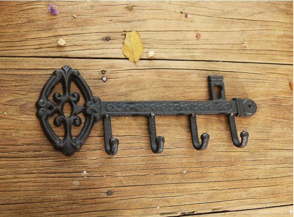 Porte-manteau ancienne clé en fonte décoratif pour entrée vintage
