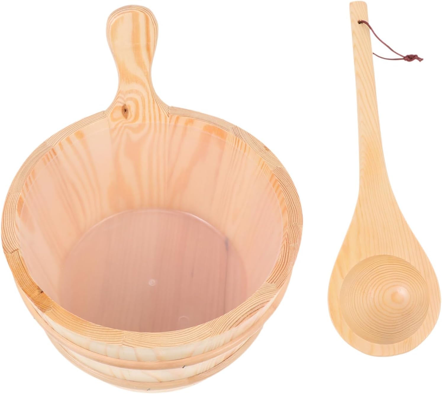 1set Wooden Sauna Bucket Set Spoon for Barrel Spoon Luxury Spa Accessories