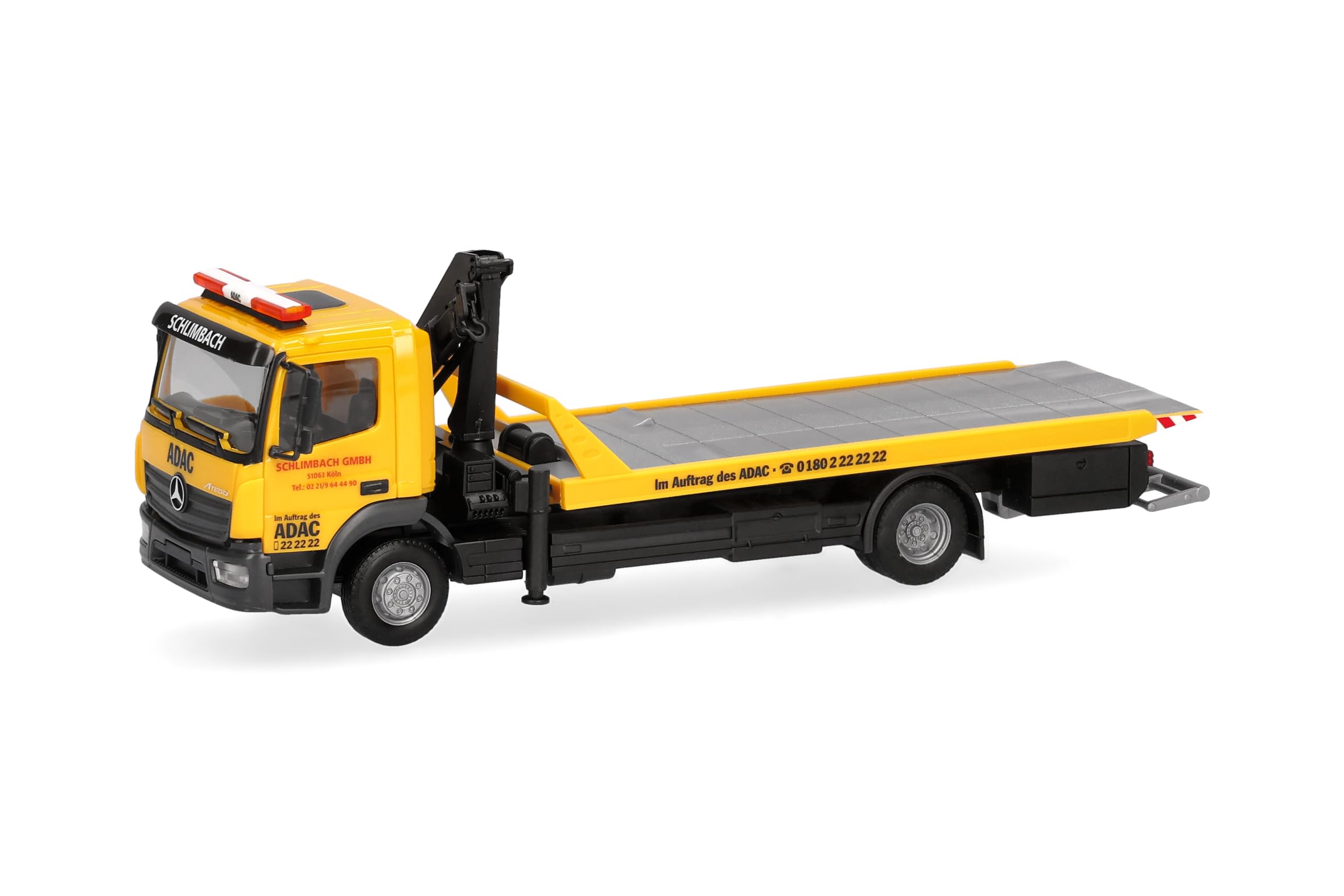 Herpa Modellino Camion Mercedes-Benz Atego carro attrezzi ADAC, scala 1:87