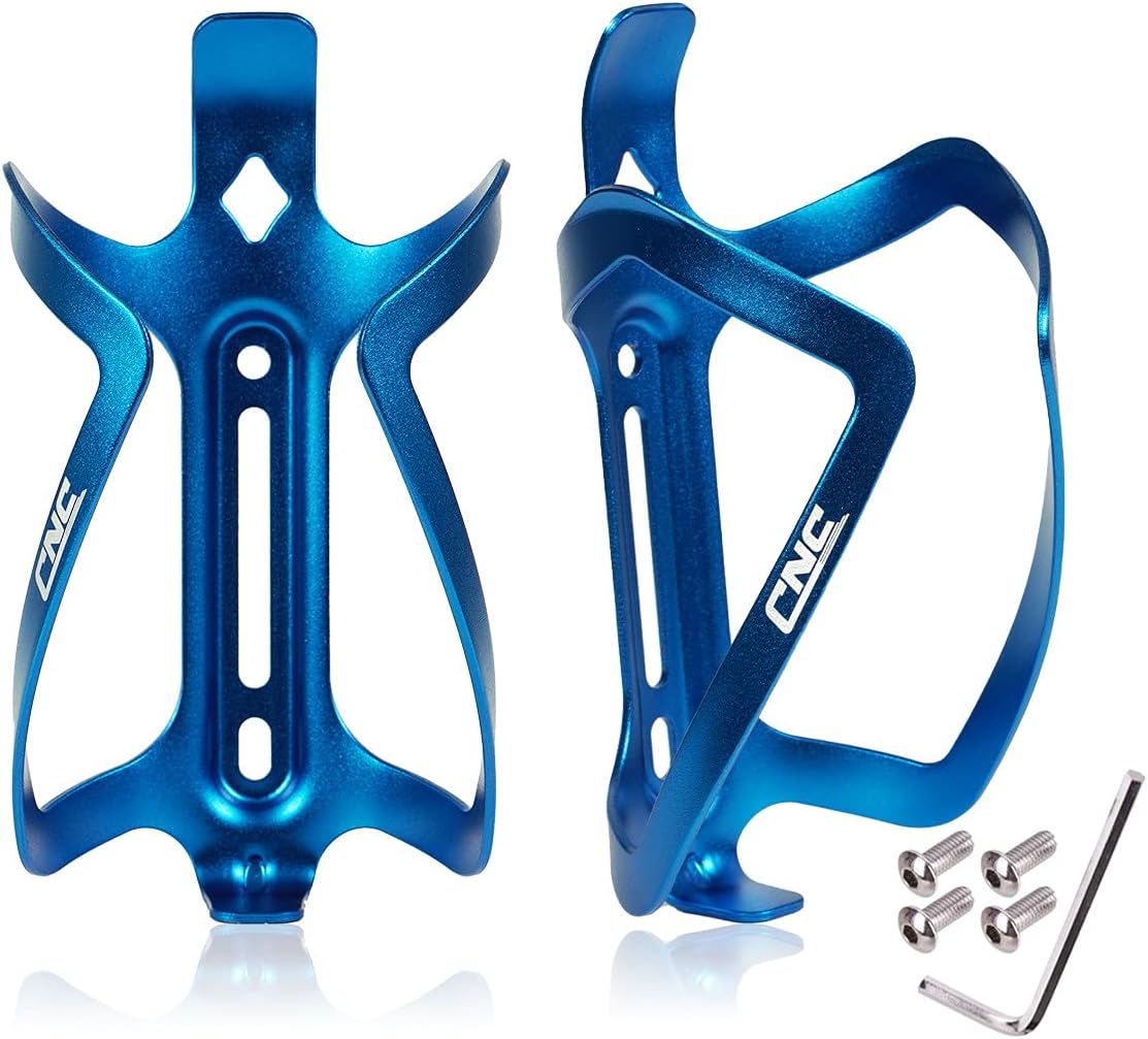 CNC Bike Water Bottle Holder,2-Pack Bike Bottle Cage for MTB Road Bike,Blue