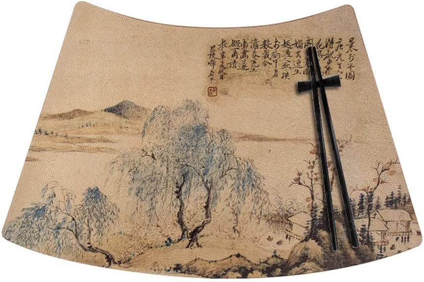 10 PCS Placemat Restaurant Table mats Chinese Style placemats Heat Insulation Soft Washable (Cool or: H) (i)