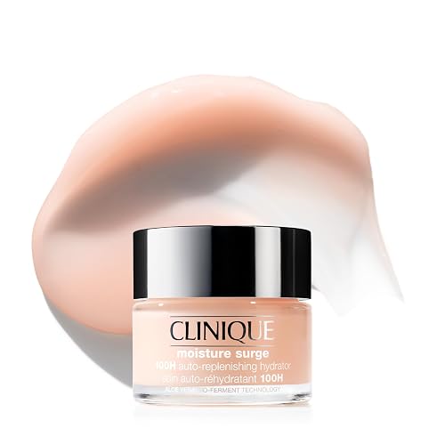 Clinique Moisture Surge 100H Auto-Replenishing Hydrator Oil Free Face Moisturizer | With Hyaluronic Acid, Aloe Bioferment and Vitamins C + E | For All Skin Types | Hydrating + Moisturizing - 1.7 Fl Oz