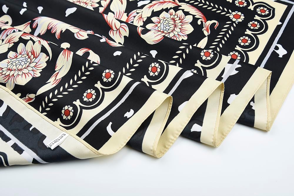 corciova XL 40x40 Satin Square – Oversized Silk-Feel Fashion Scarf for Women, Hair Wrap, Headband, Bandana, Neckwear - Image 6