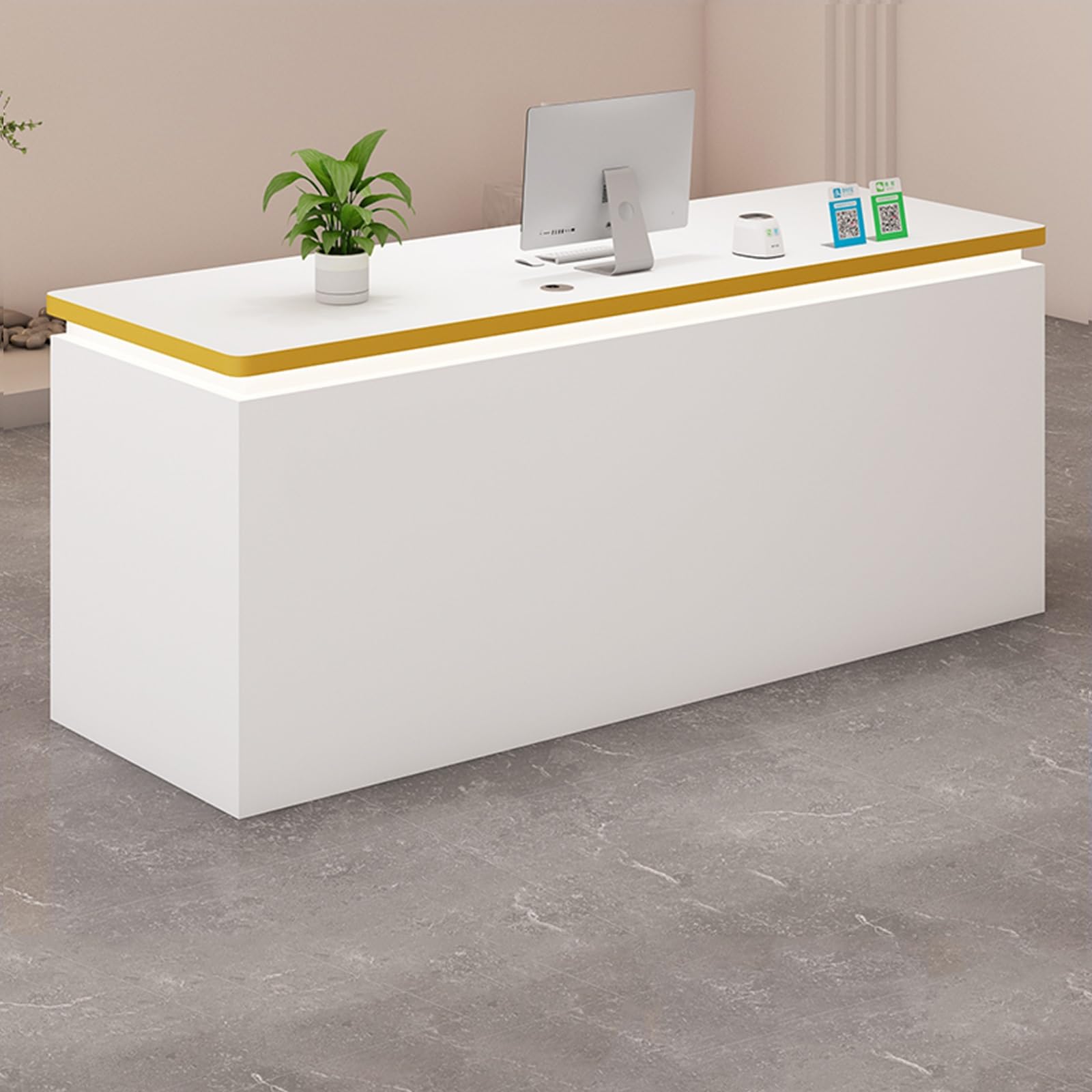 Bancone Reception Moderno con bancone Vendita, Piccolo bancone Bar per fiere e uffici 80 cm