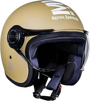 Sponsored Ad - Royal Enfield Open Face MLG Helmet with Clear Visor Matt Desert Storm, Size: L(59-60cm)
