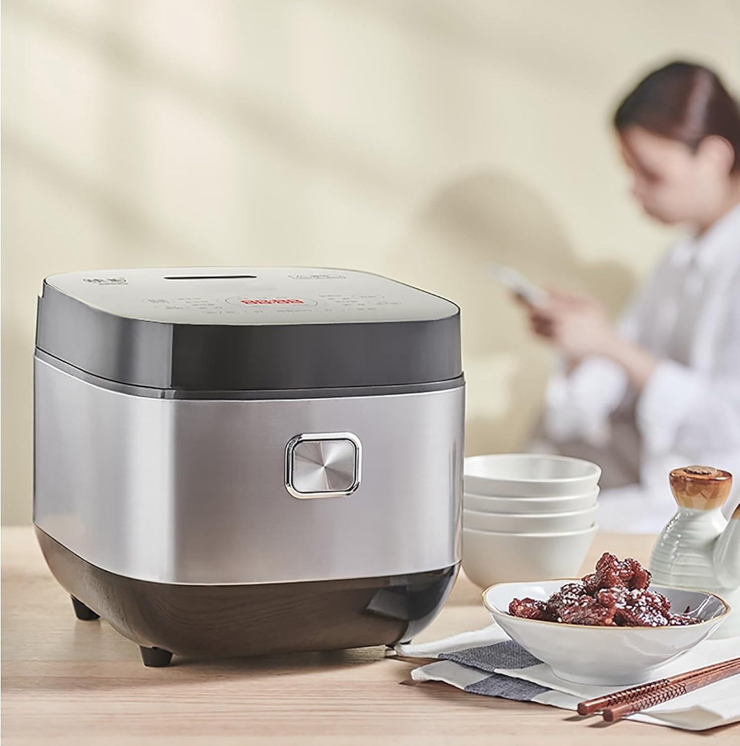 Rice cooker, 5L large capacity, household multi-function rice cooker, 24 hours appointment, smart insulation, for 2-8 people 220-240V US/EU