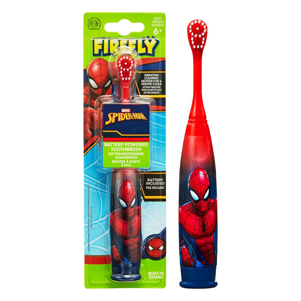 Firefly Spiderman Turbo Power Toothbrush – Electric Brush for Mighty Kids – 1 Count