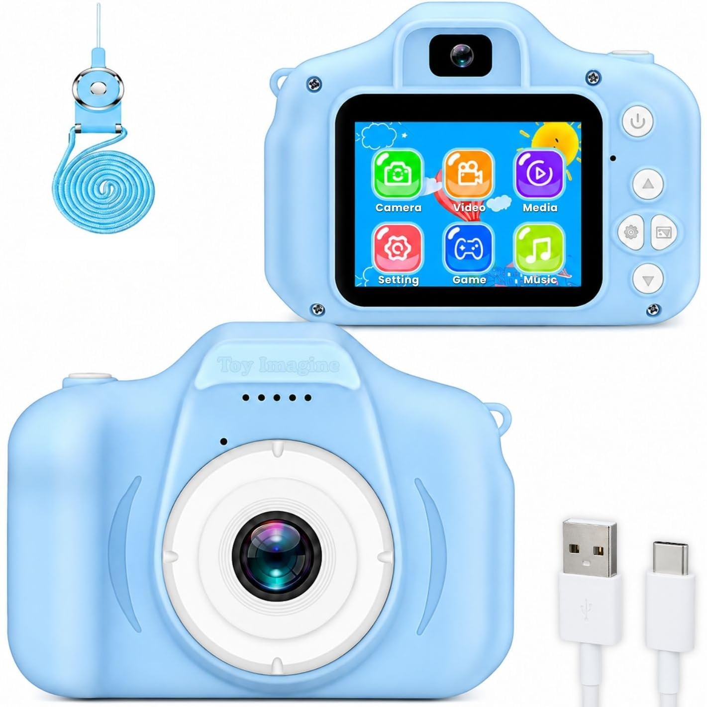 Kids Digital Camera Toy 3.0MP 1080P Video Camera with 2-Inch Screen & 32GB Capacity USB Rechargeable with Games,Filters,Time-Lapse Educational Birthday Gift for Boys & Girls Age 3–12(Blue)-image-47