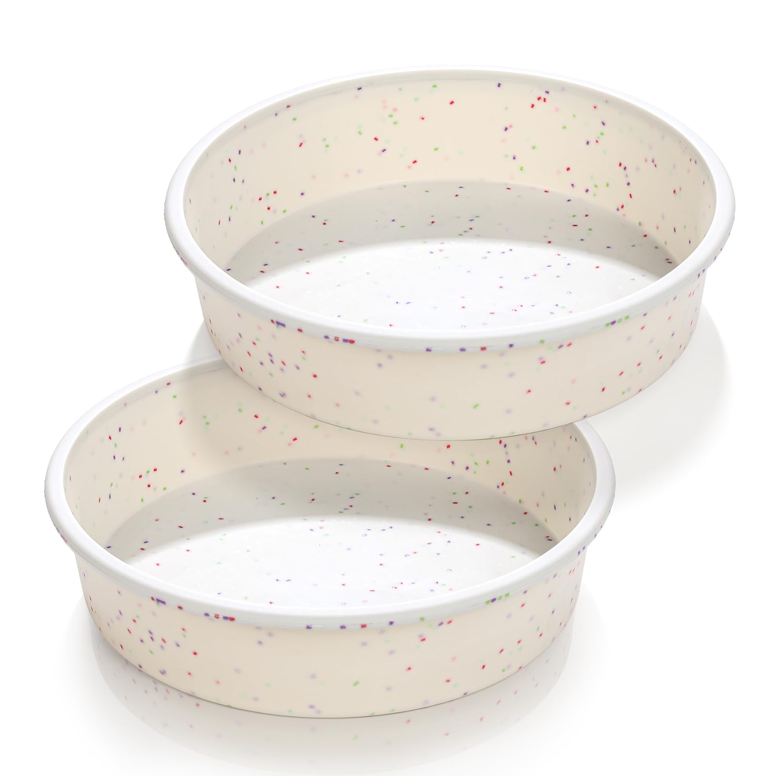 Vinino 6 Inch Silicone Round Cake Pan with Metal Reinforced Frame Set of 2