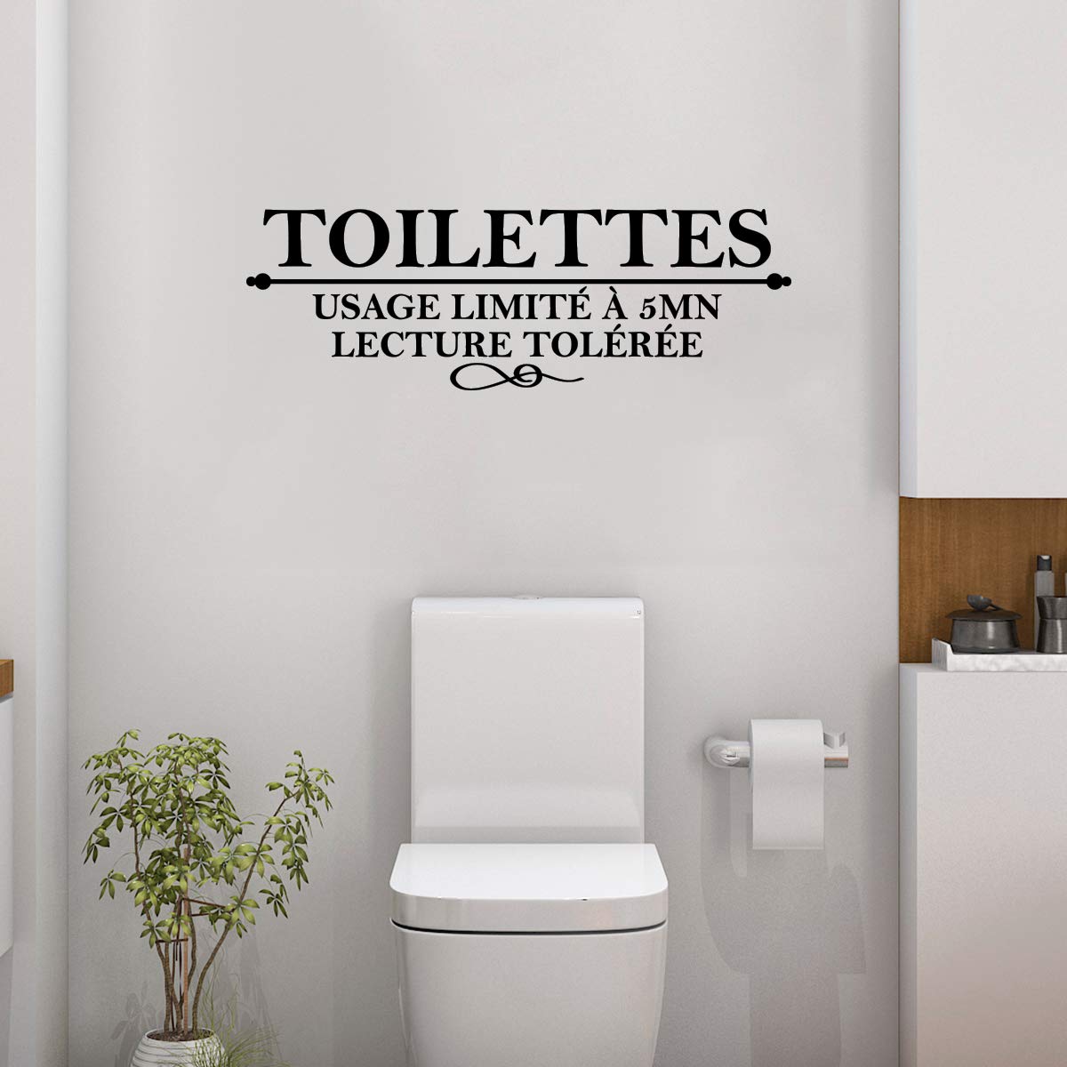 Ambiance-Live KC_4531-20 x 55 cm Vinyl Toilet Sticker, Black - Image 4