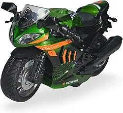 Miniatura Moto Esportiva Corrida Metal C/Som E Fricção Brinquedo (Verde)
