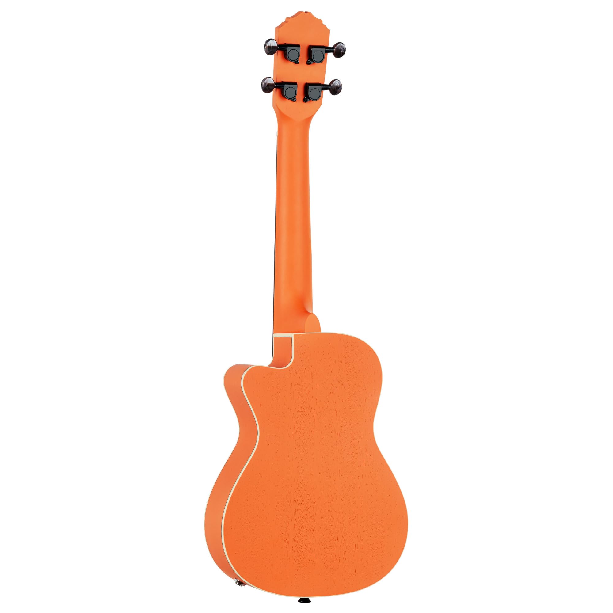 Ortega Guitars Ukulélé Concert Électro-Acoustique – Série Custom Built Halloween Edition – Okoumé, Orange (RUHWCE)