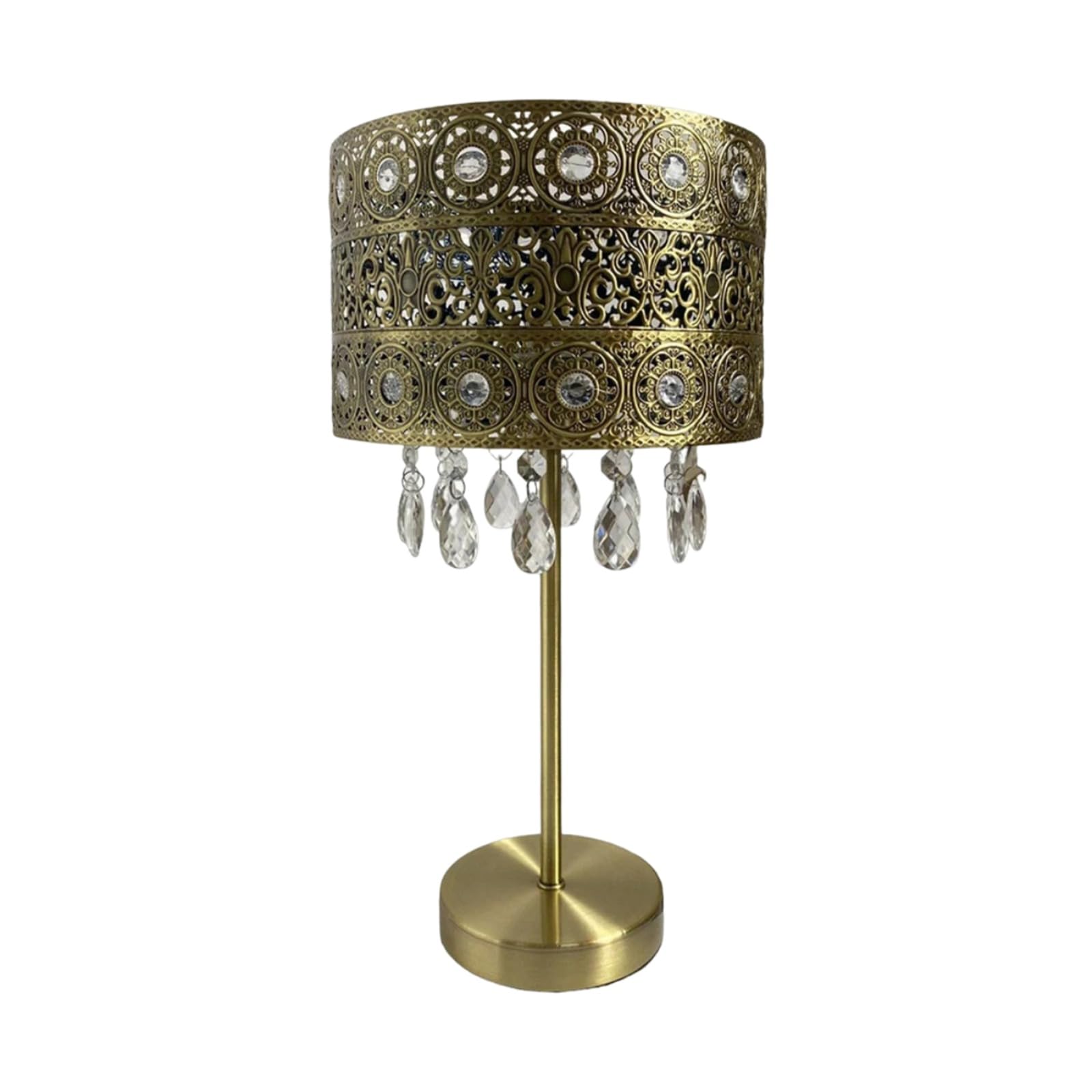 Moroccan Style Table Lamp Light Shade Acrylic | Chandelier | Hanging Crystal | Moda Style Lights for Living Room | Bedroom | Kitchen (Brass)