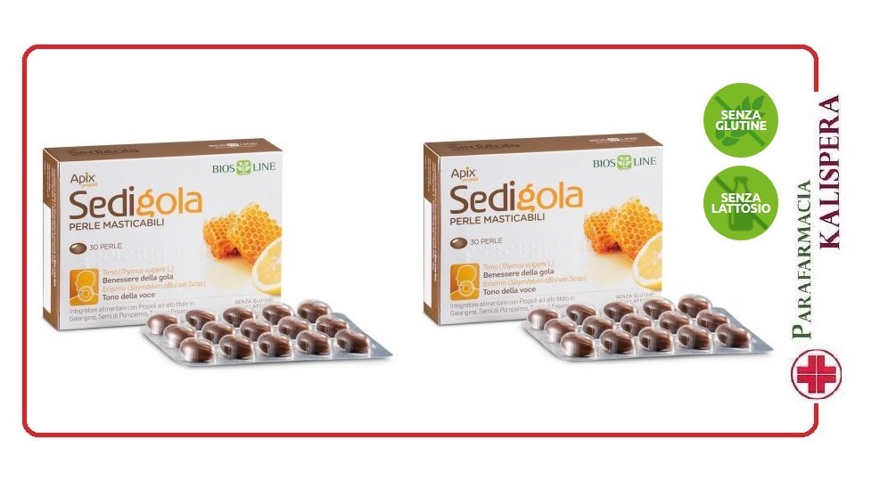 BIOSLINE - APIX PROPOLI 2 CONFEZIONI DA 30 PERLE MASTICABILI, azione balsamica, effetto emolliente e lenitivo sulle mucose, sostegno alla voce