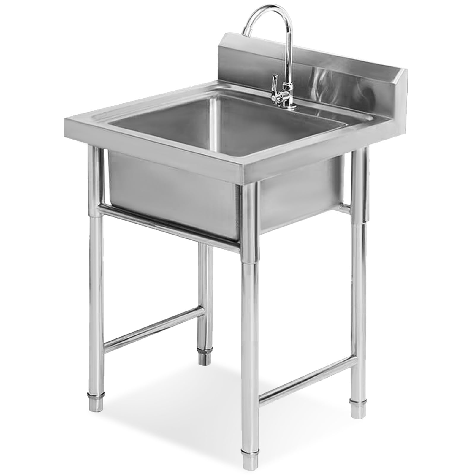 Fregadero de acero inoxidable comercial lavabo de uso general con grifo para restaurante