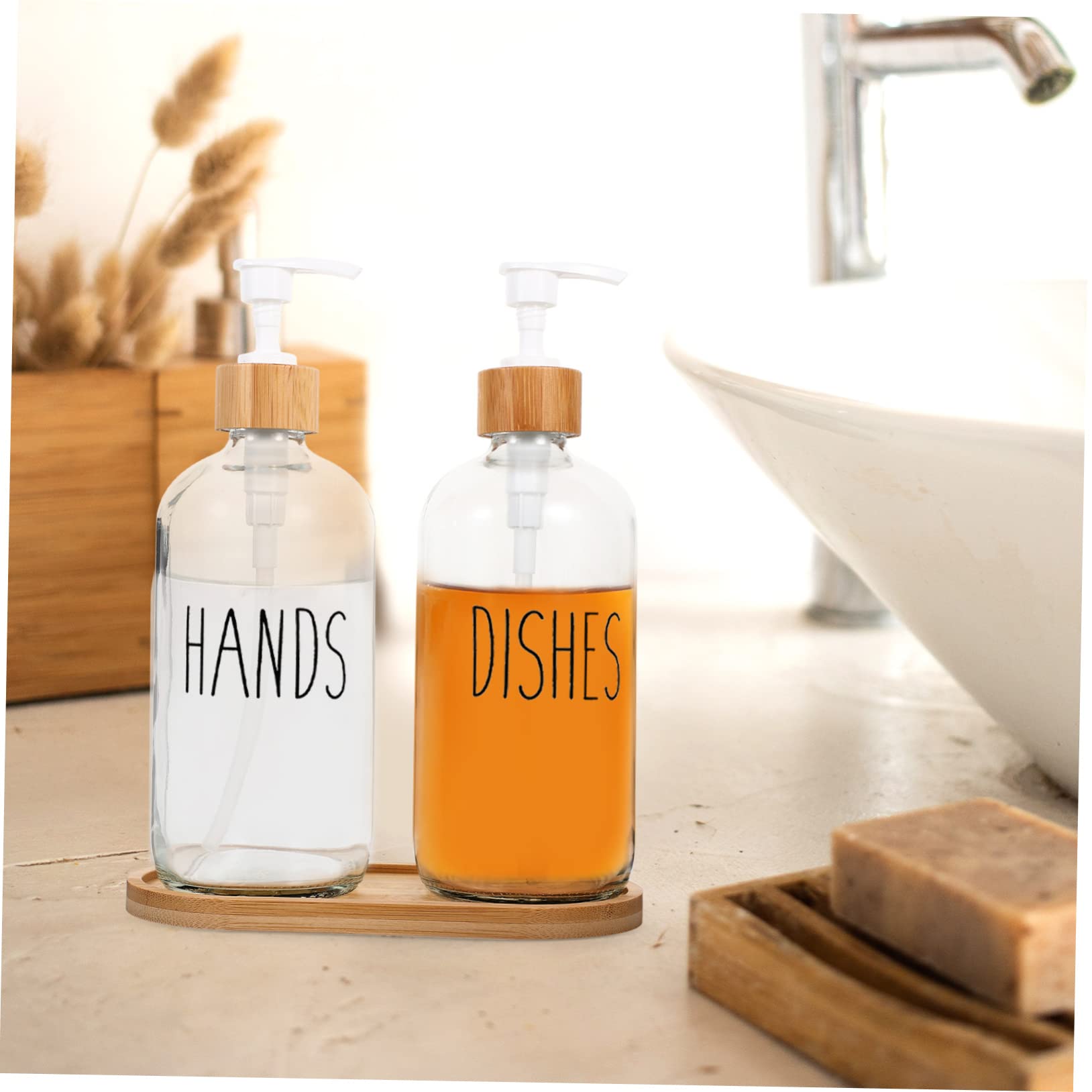 Mobestech Dispenser di Lozione in Vetro 500Ml con Pompa, Flacone Riutilizzabile per Shampoo e Detergente per Mani, Facile da Usare, per Casa e Hotel