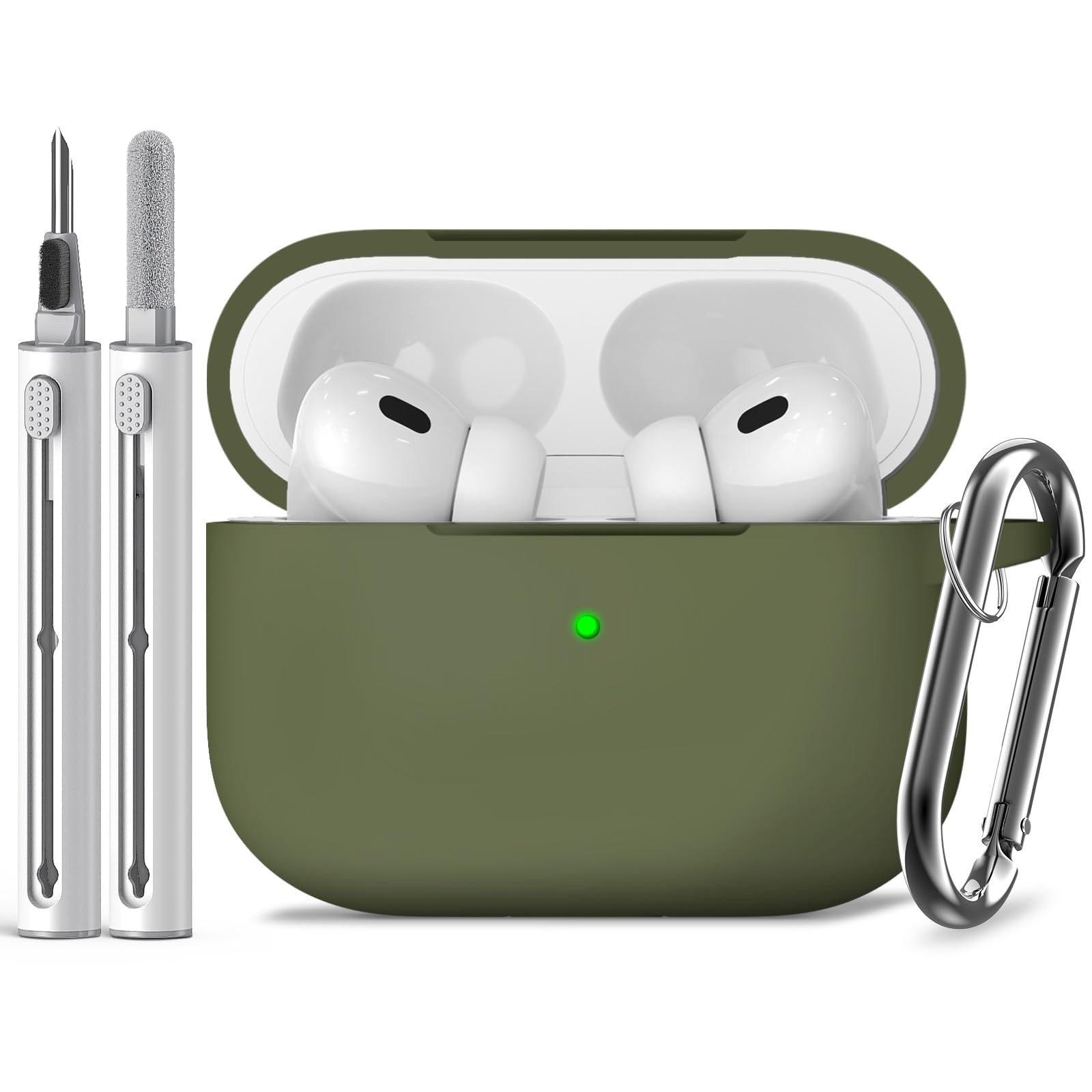 Inesore Compatible with AirPods Pro 3 Case with Cleaning Kit, Silicone Protective Case Cover for Apple Air Pods Pro 3rd (2025), Unisex Design - Black — view 22