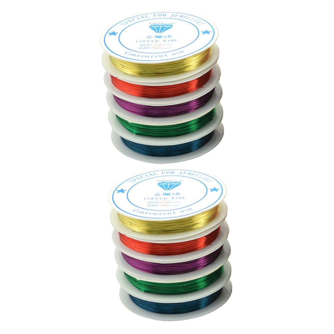 EXCEART 2 Set Di Filo Per Gioielli Artistici Da 0 5 Mm Di Filo Di Rame Flessibile Per Artigianato Per La Creazione Di Gioielli E Progetti Di Perline 5 * 2